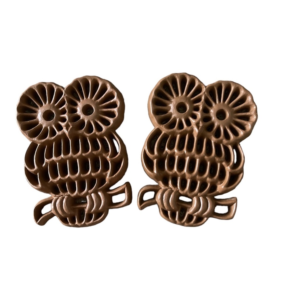 Vintage 1982 HODA Set of 2 Owl Wall Plaques🦉